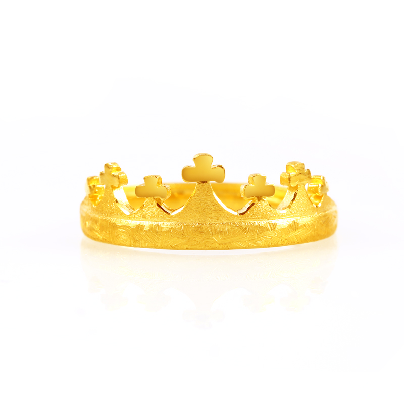 皇冠系列*3D硬金查理曼大帝皇冠戒指